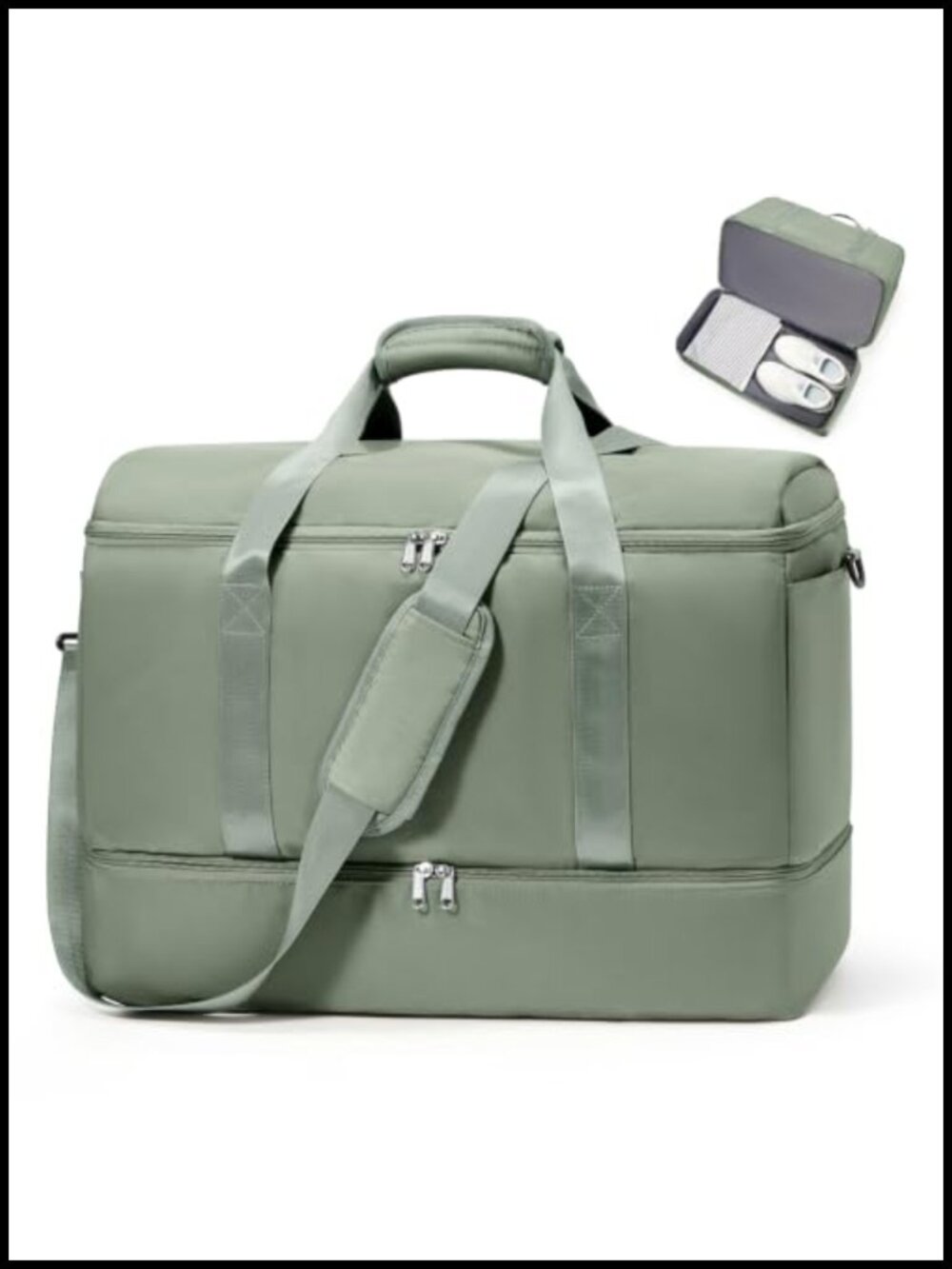 Travel Duffle Bag with Shoe Compartment, Weekender Carry On for Women